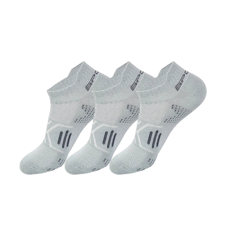 3Pairs/Lot Running Socks Men Woman Basketball Breathable Anti Slip Sport Fitness Cycling Walking Cotton Athletic No Sweat Sock