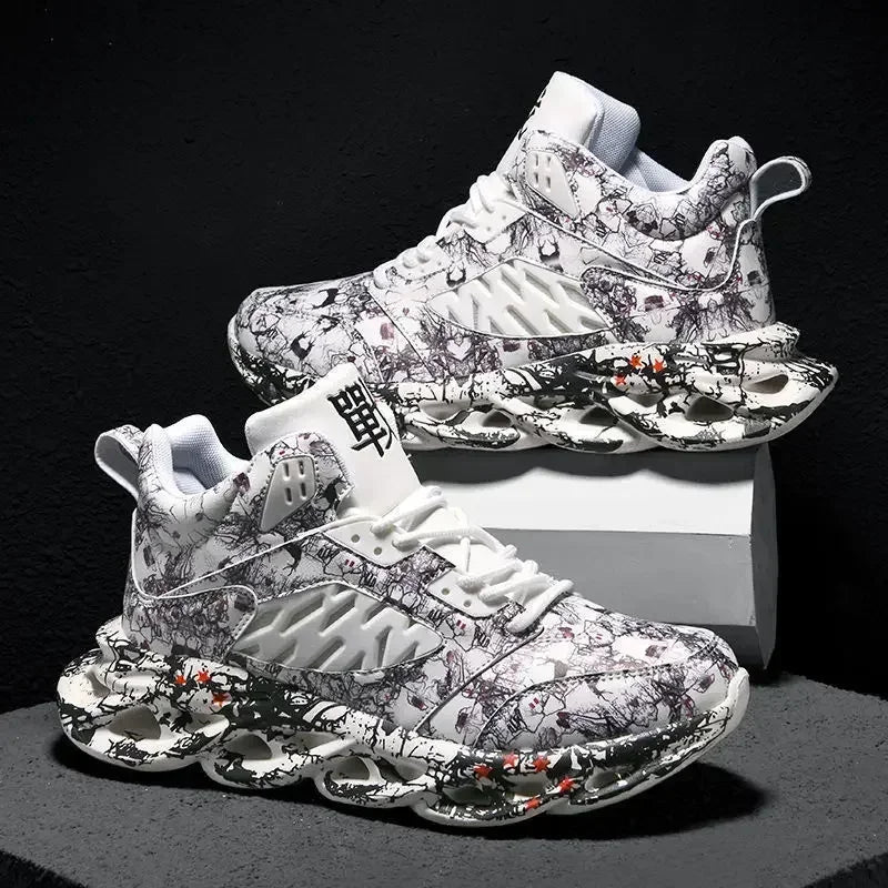 Chunky Male Sneakers Platform Men Shoes Trend Breathable Casual Shoes Light Running Shoes for Men 2025 New Print Tenis Masculino
