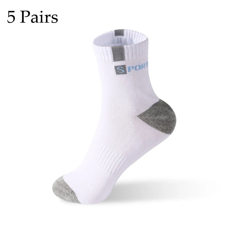 5 Pairs Size 37-43 Men Bamboo Fiber Autumn Winter Men Socks Breathable Cotton Sports Sock Breathable Deodorant Business Socks