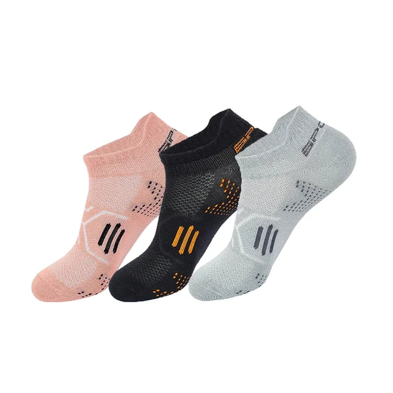 3Pairs/Lot Running Socks Men Woman Basketball Breathable Anti Slip Sport Fitness Cycling Walking Cotton Athletic No Sweat Sock