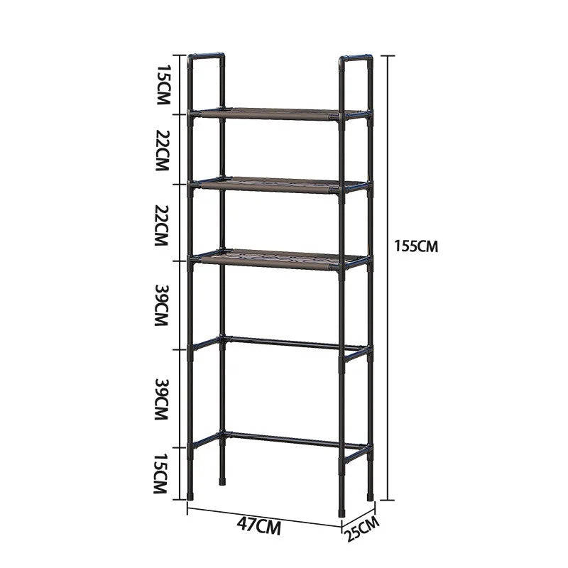 Bathroom Storage Rack Over The Toilet Shelf Multilayer Space Saver Organizer Multi-Functional Wall Hanging Toilet Storage Rack