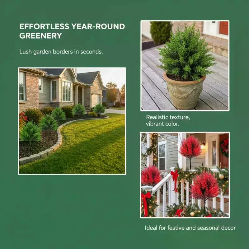 Naturgetreuer Zeder-Topiary Dekobaum – Winterfester Eyecatcher