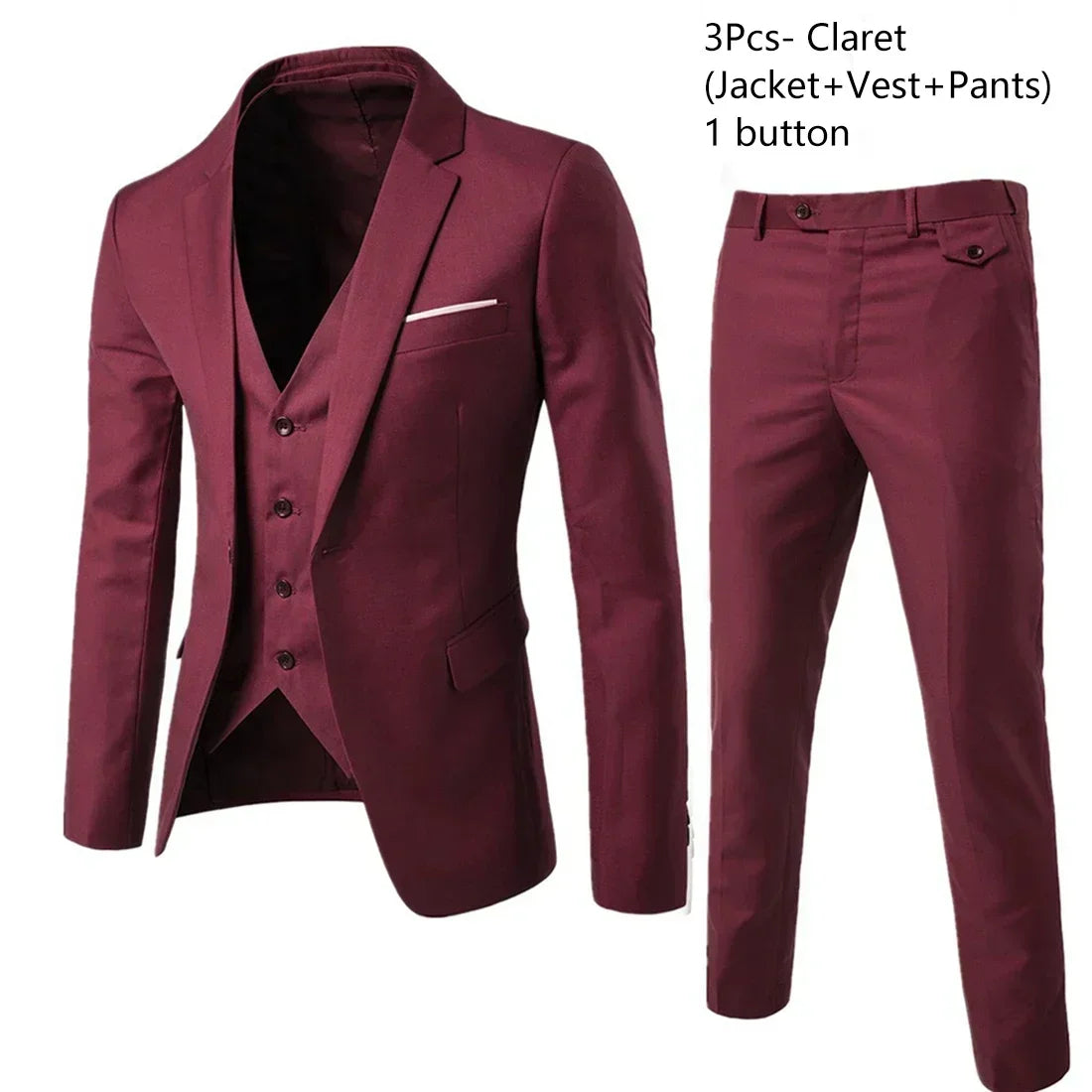 Elegant Suits For Men 3 Pieces 2 Set Fashion Classic Casual Full Jackets Vest Pants Blazers Outfit 2026 Formal Costume