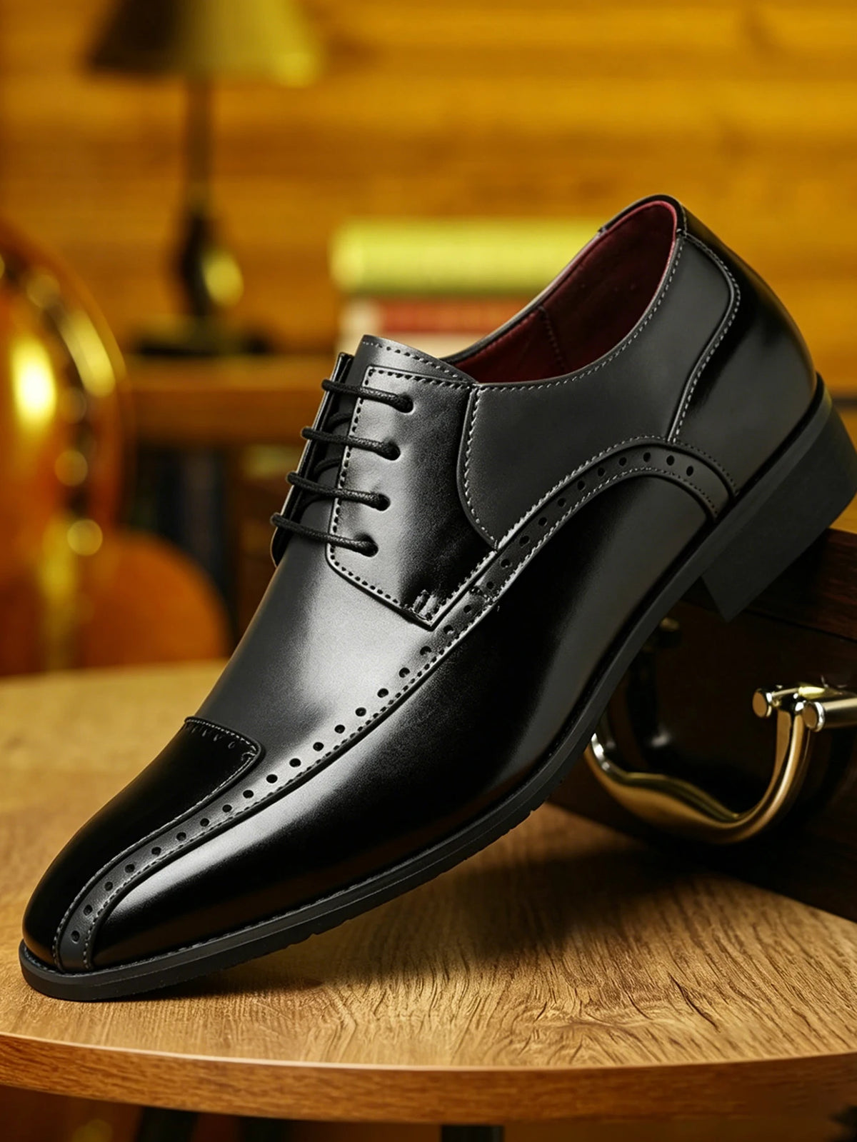 Classic Formal Oxford Shoes Handcrafted Men Dress Shoes Real Calfskin Leather Business Office Footwear