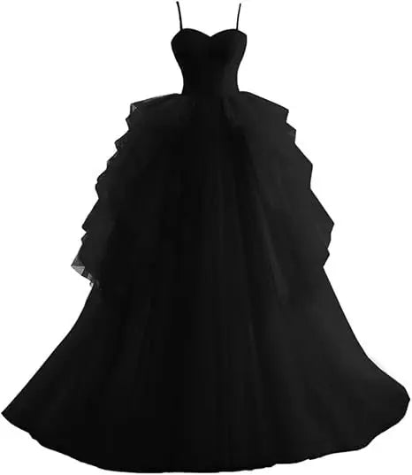 Elegant  Evening Dress for Women Sweetheart Neck Ball GownTulle Ruffles Formal Party Prom Dresses