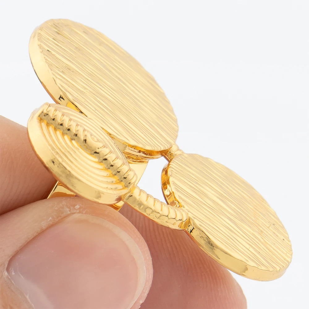 New Jewelry Sets for Women Dubai Round Geometry Earrings and Ring Set Italian Party Wedding  Jewelry Accessories