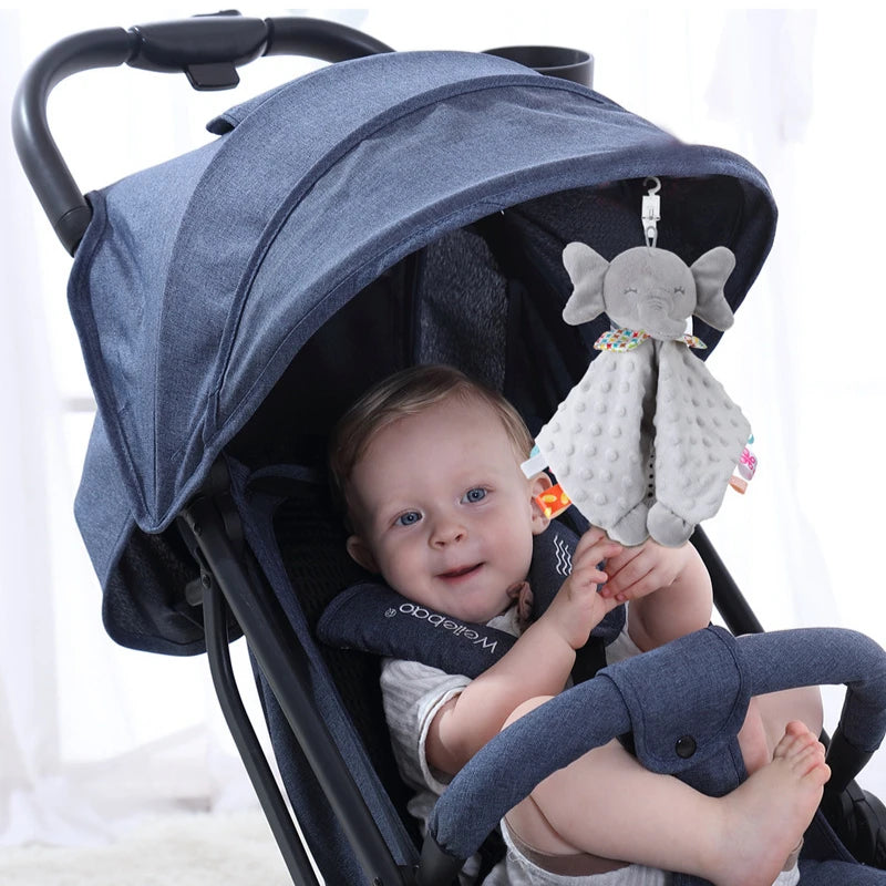 Elephant Baby Comforter Blanket Soft Appease Towel Baby Rattle Animals Toys Soothe Reassure Sleeping Towel Lathe HangingToddler