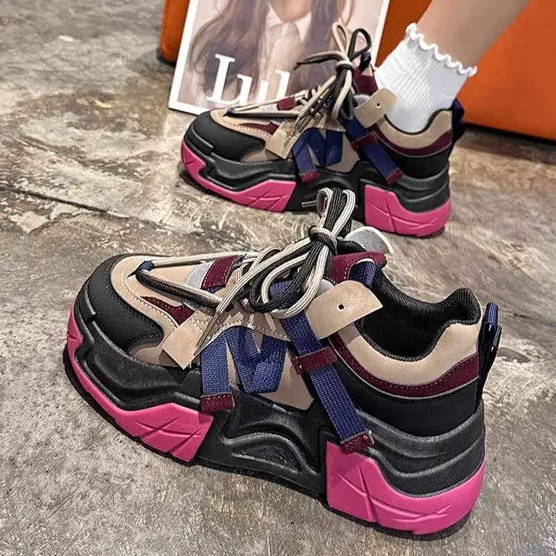 Sneakers Woman Footwear High on Platform Athletic Sports Spring Autumn Shoes for Women Trends 2025 Deals Korean New Casual Light