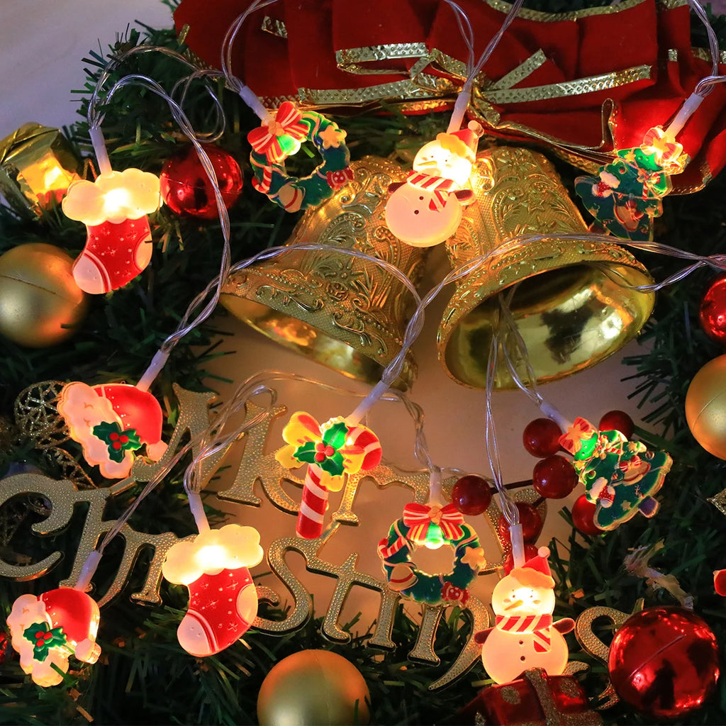 Weihnachtslichterkette mit festlichen Motiven