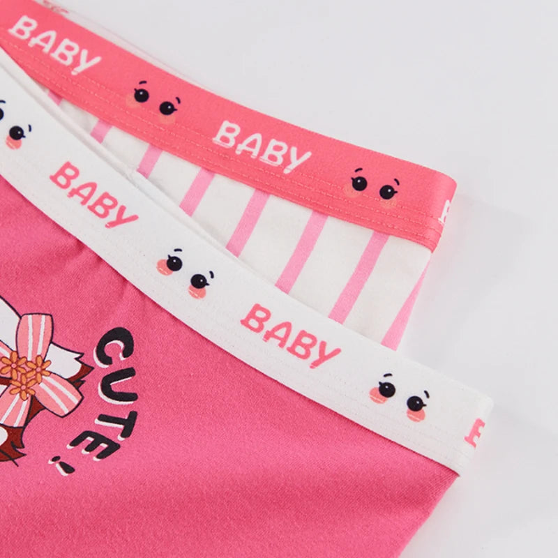 4PCS Children's Cotton Girl Panties Girl Cute Panties for Girls Boxer Underwear Cartoon Soft Boxers Shorts Underwears Clothing