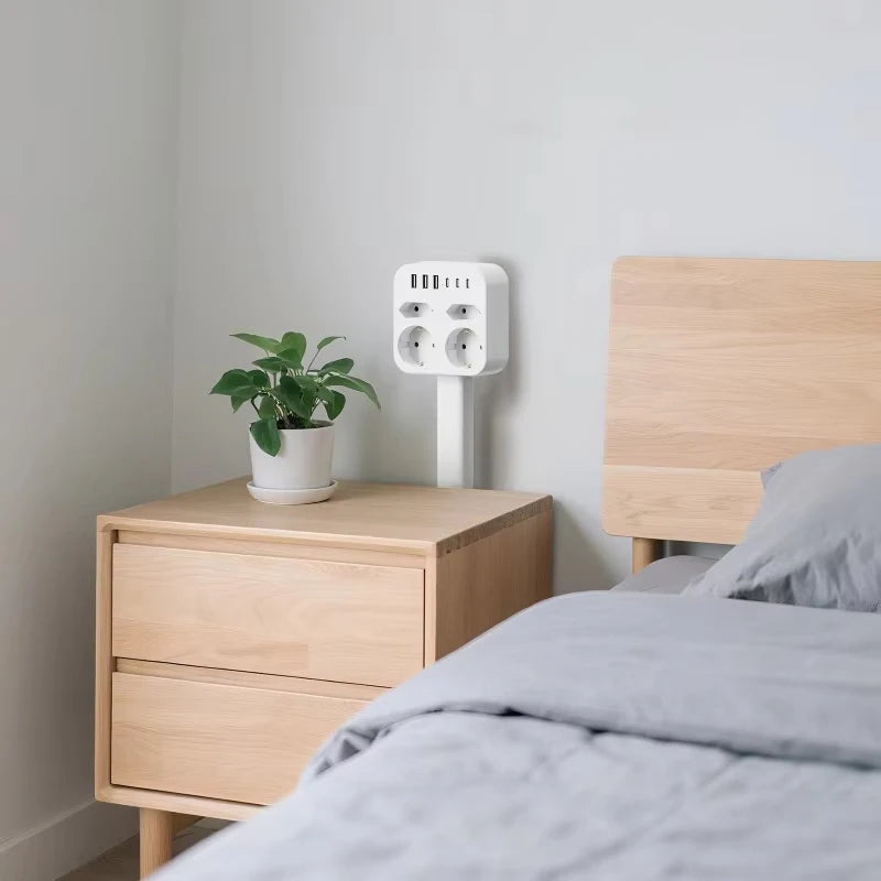 Adjustable Length Electrical Outlet Extender EU US Plug Stretchable Plug Power Outlets Extender 180° 360° Retractable Socket