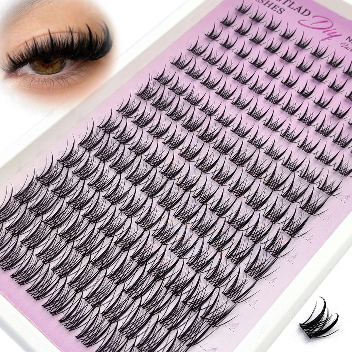 HBZGTLAD 15 Row Fairy Eyelash Cluster Manga Eyelash Cluster Transparent Spike Anime Eyelash Extension Makeup Tool Personal Manga