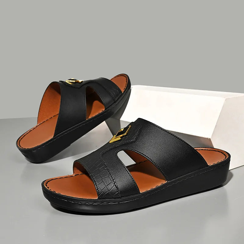 2026men's Slippers Fashion Outdoor Casual Cool Slippers Summer Open-toe Beach Slippers Non-slip Platform Sandals Chanclas Hombre