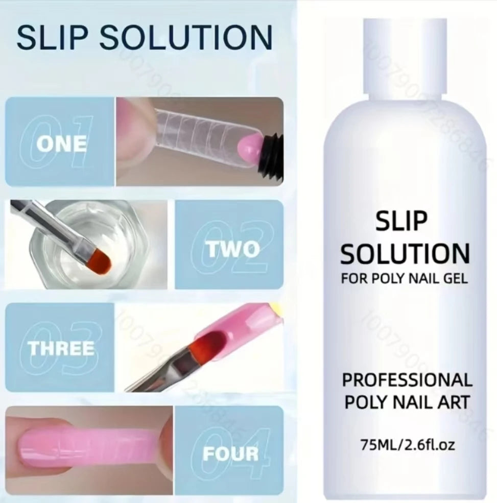 75ml Nail Slip Solution for Poly gel Extension UV Gel Nail Art Manicure Design Tools