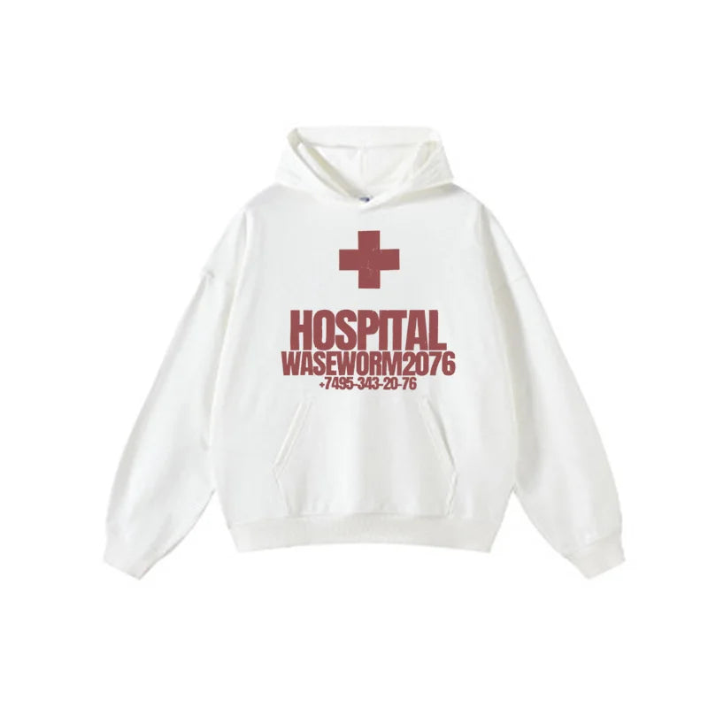Y2K retro Fashionable classic Gothic Sweatshirt Cross Chic print Metal Rock Pullover Casual Punk High Street Winter emo Hooded