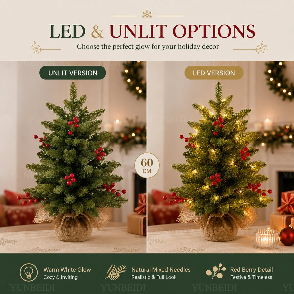 👉 Premium Weihnachtsbaum mit roten Beeren & naturgetreuen PE-Nadeln