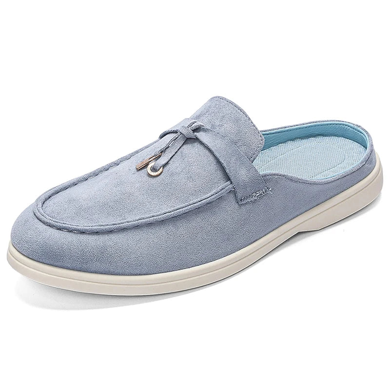 Men's fashion slippers, retro lazy style, thick-soled flat comfortable single shoes, suitable for both indoor and outdoor wear