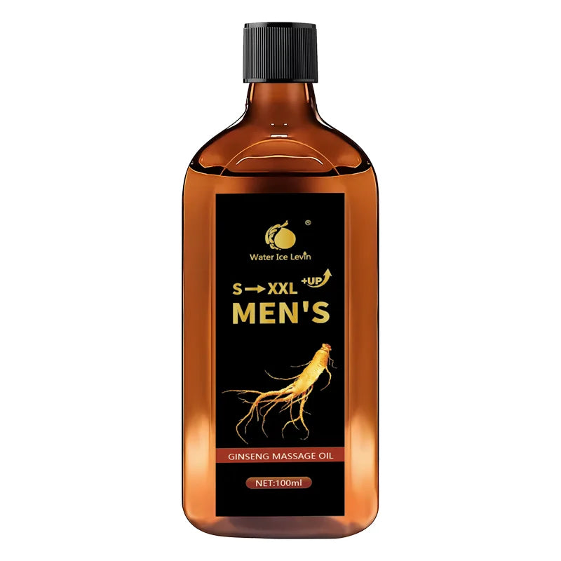 S-XXL +UP Men's Ginseng Massage Oil with Shea Butter - Hydrates & Firms Skin, Boosts Moisture