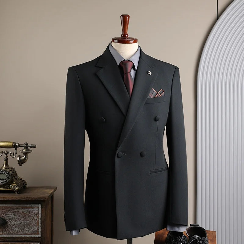 Men's Suits Complete Men's Suits 3‑Piece Outfit Set Elegant Wrinkle‑Resistant Well‑Tailored For Wedding Business Meetings