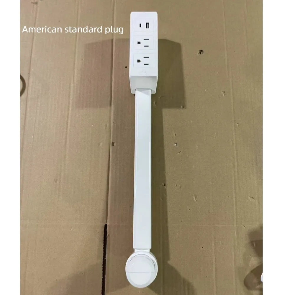 Rotates 180° Electrical Outlet Extender Adjustable Length White Power Socket Expander Punch-free Power Outlets Extender