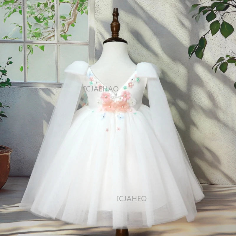 2026 Elegant Princess Dress for Girls Host Gown Children Pageant Party Formal Dresses Costume Wedding Flower Girl KidsBirthday