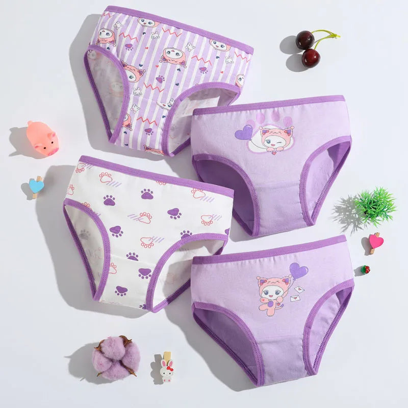 Girls Cotton Underwear Cartoon Mermaid Starfish Triangle Panties Breathable Skin-Friendly Antibacterial Crotch Children Clothes