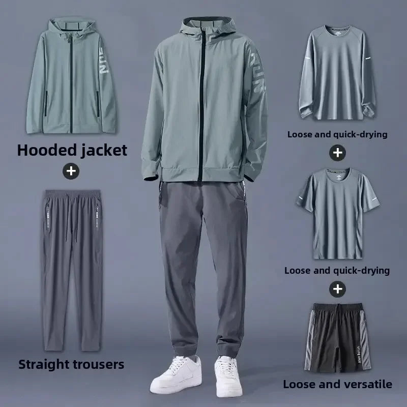Men's Sportswear Set - Loose - Fit, Quick - Dry, Ideal for Fitness, Running, Gym & Outdoor Training