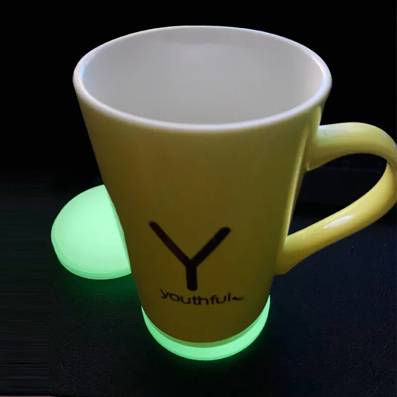 Car Luminous Coaster Universal Car Household Drink Bottle Water Cup Night Glowing Pads Holders Auto Interior Accessories 1/2Pcs
