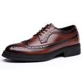Men's Business Formal Dress Shoes Thick Sole Oxford Leather Shoes British Style Casual Wedding Shoes for Groom Groomsmen Office