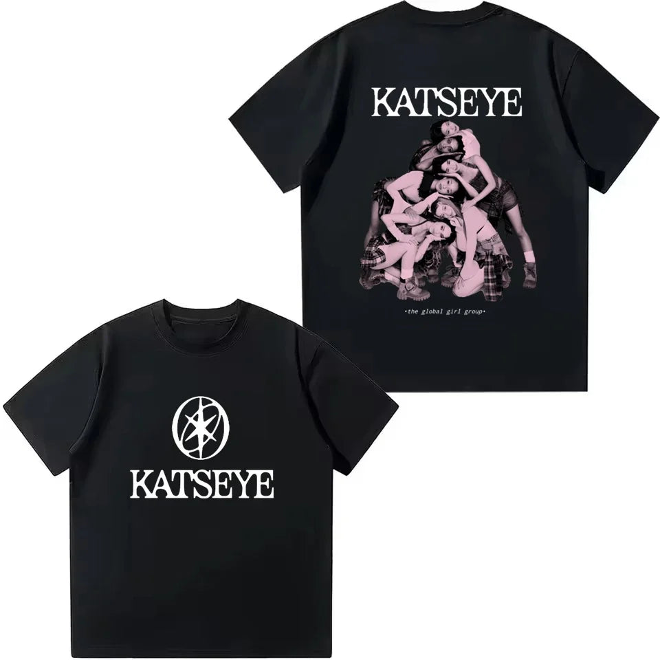 Kids T Shirt Girl Group Katseye Print Fashion Girls T Shirt Summer Casual Short Sleeve Tee Boys Clothes Children O-Neck Tee Tops