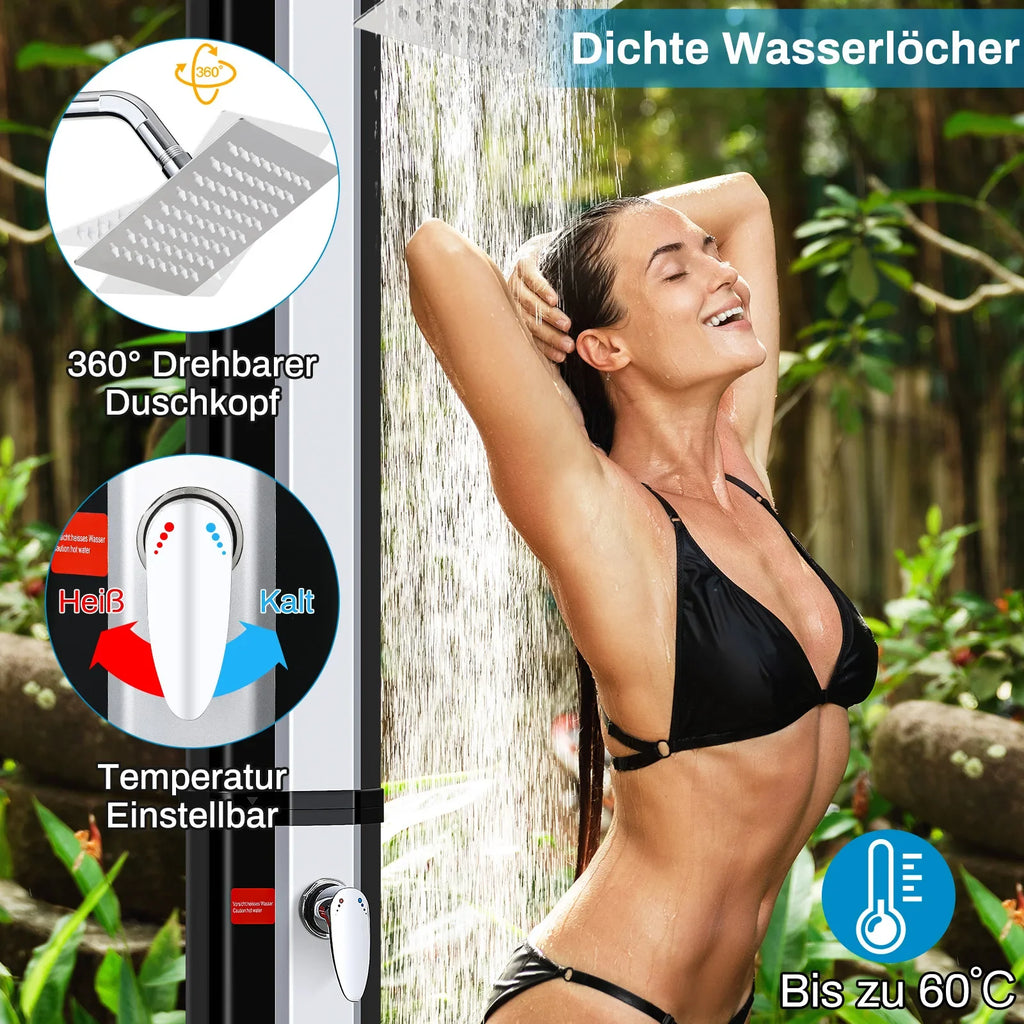 Premium Solar-Gartendusche für Außenbereich