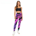 High Waist Yoga Pants Watercolor Splatter Printed All Season Naked Feel Leggings Slimming Workout Tights Trendy Fitness Bottoms