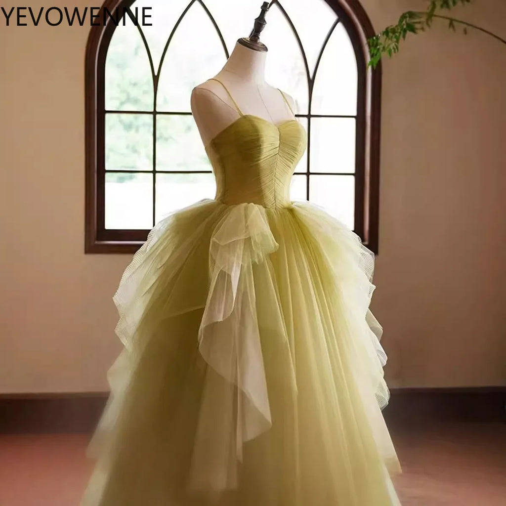Elegant  Evening Dress for Women Sweetheart Neck Ball GownTulle Ruffles Formal Party Prom Dresses