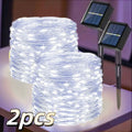 Christmas Garland Solar Outdoor String Lights LED Outdoor 8 Modes Chain Lights Decoration for Garden Patio Tree Terrace Parties